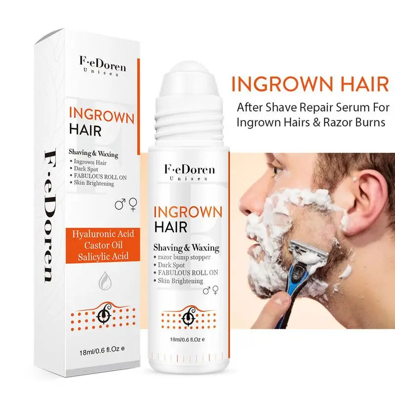 

18ml Razor Bumps Removal Solution Ingrowns Hair treatment After Shave Repair Dark Spot Reduce Redness Serum For Men