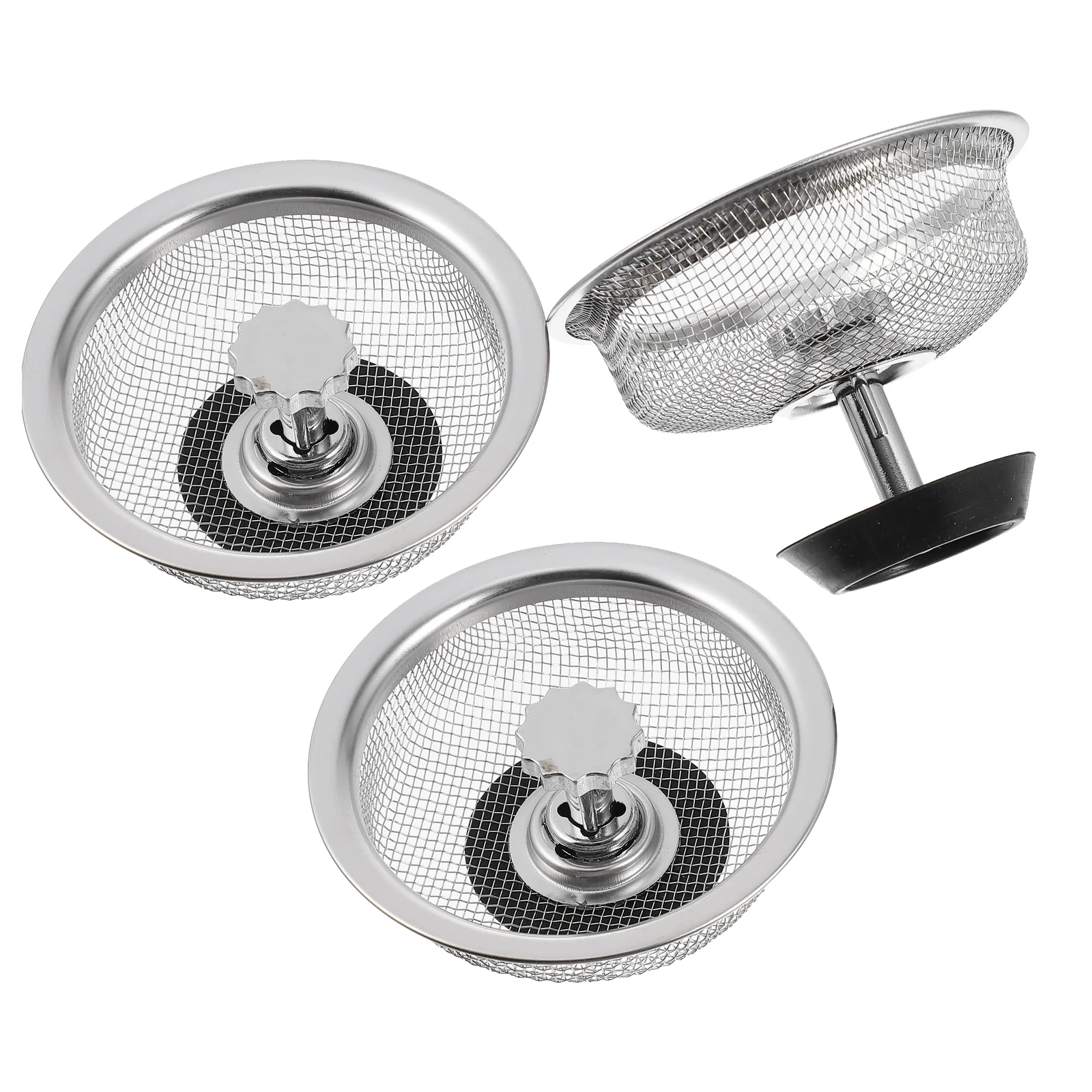 

Sink Drain Kitchen Strainer Stopper Basket Strainers Catcher Cover Mesh Drip Handle Silicone Tray Filter Wide Metal Water Rim