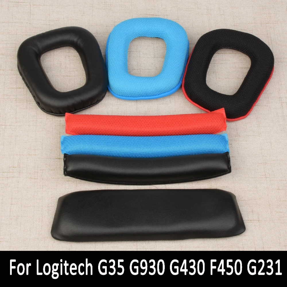 

Headphone Earpads Covers For Logitech G35 G930 G430 F450 Headphone Cushion Pad Replacement Ear Pads Head Beam Sponge