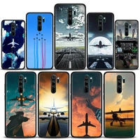 phone case for redmi 6 6a 7 7a note 7 case note 8 8a pro 8t 9 9s pro 4g 9t soft silicone cover airplane aircraft plane