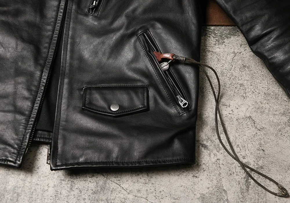 Байкерская кожаная куртка Blunt Razor Venom мужская облегающая мотоциклетная с