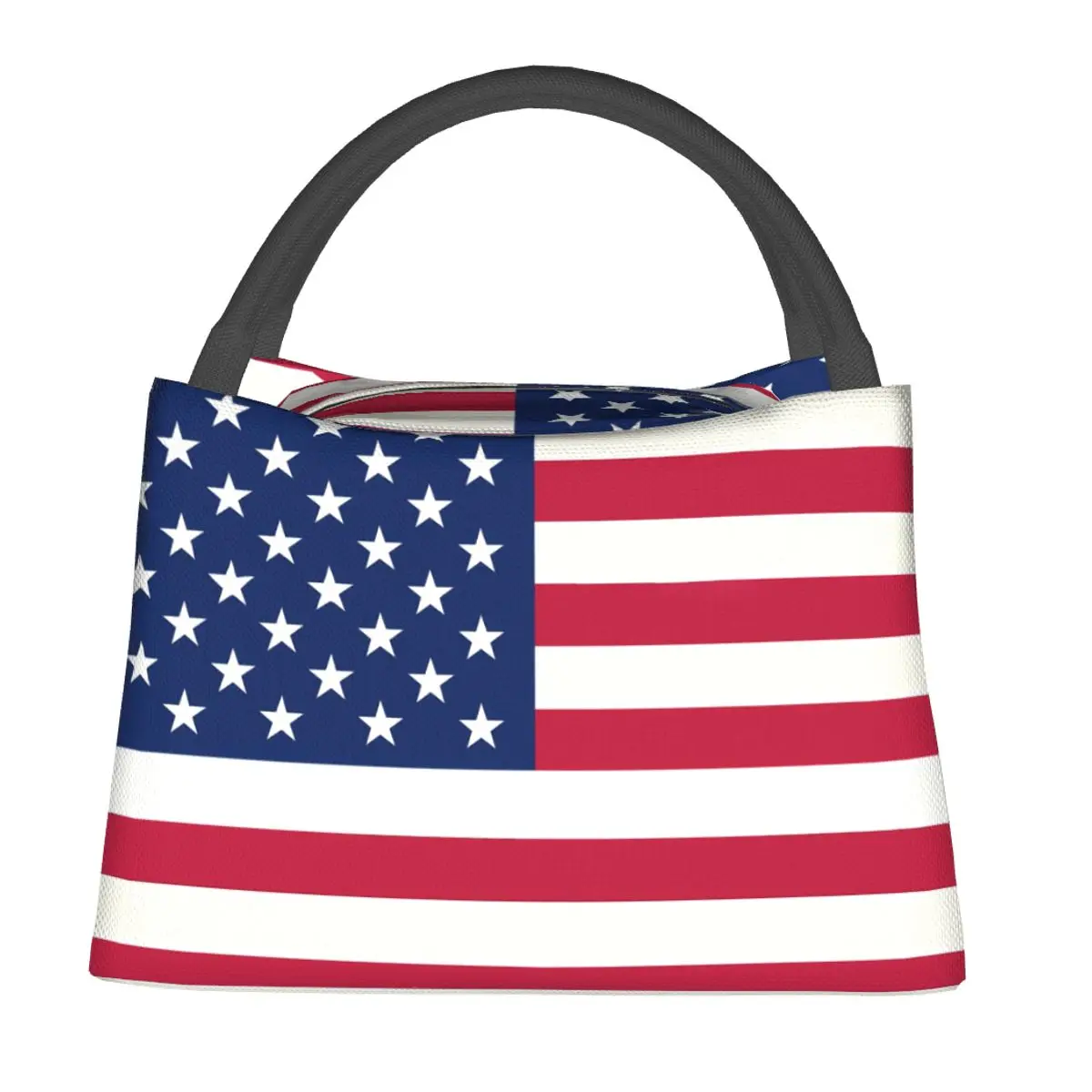 

Сумка для ланча с принтом флага США, патриотическая американская винтажная сумка для ланча, дорожная Портативная сумка-холодильник, «Оксфорд» с принтом термальная Сумка-тоут