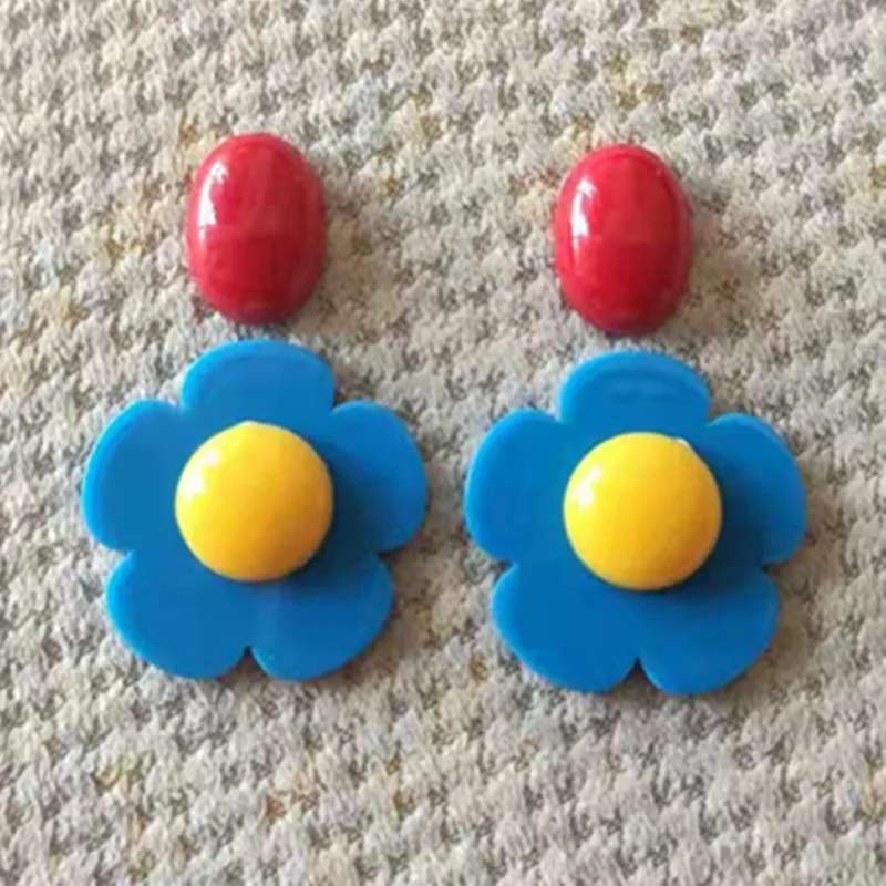 5 шт. матовые серьги-гвоздики с закругленными углами |