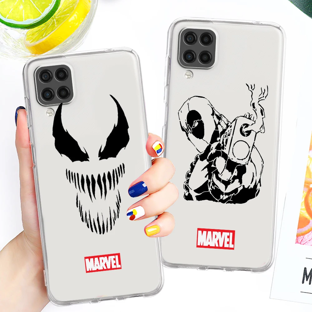 

Marvel SpiderMan Iron Man Art Transparent Phone Case For Samsung A73 A72 A71 A53 A52 A51 A42 A34 A33 A32 A21 A13 A04 A03 5G