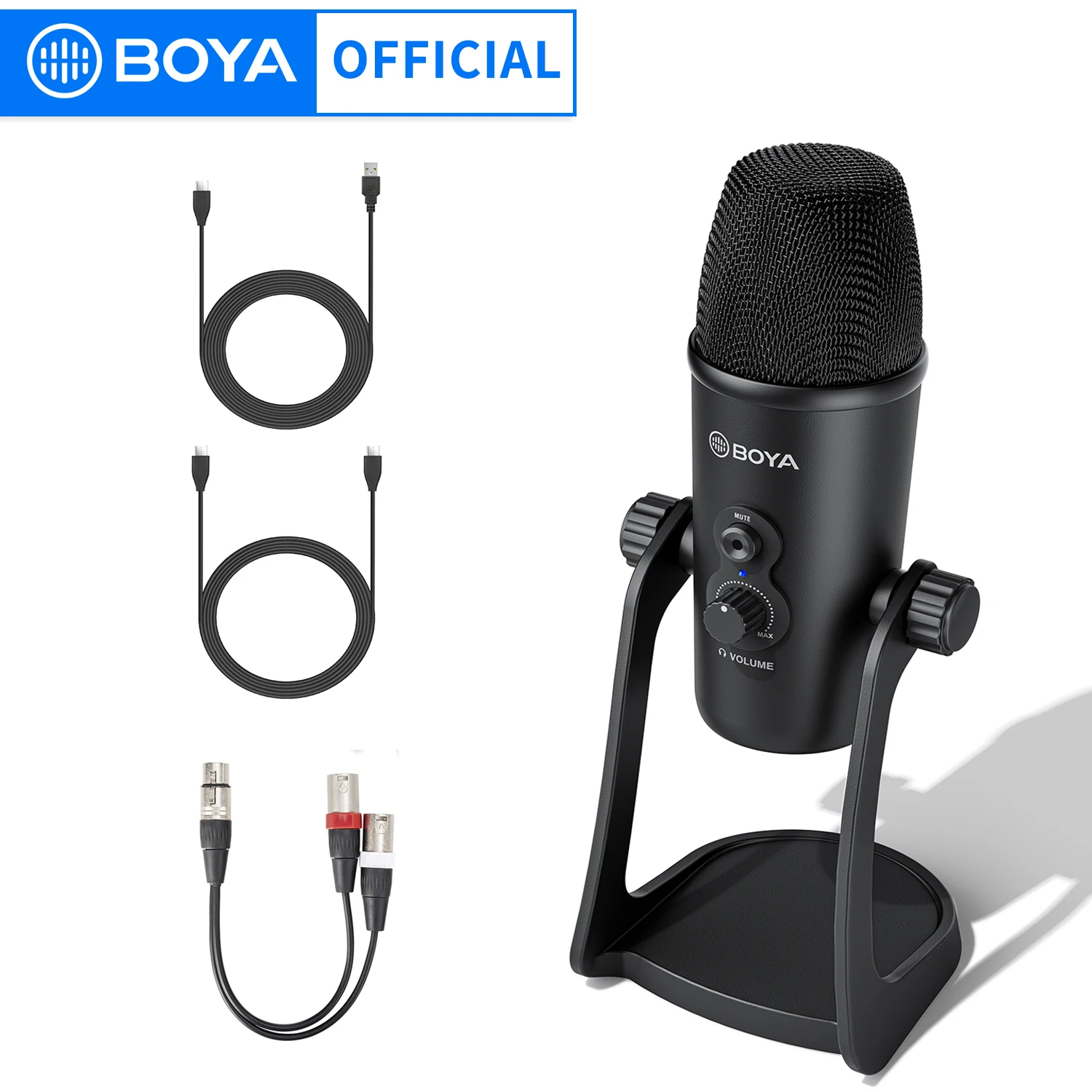 Конденсаторный микрофон BOYA USB XLR, профессиональный микрофон для компьютера, ноутбука, записи голоса и игр