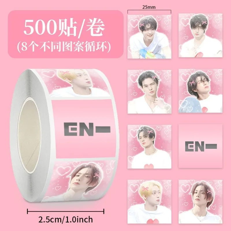 500 шт.рулон Наклейки ENHYPENS Kpop с изображением JUNGWON, JAY, JAKE, SUNGHOON, SUNOO, NI-KI для скрапбукинга и подарков (art.: 3920dd265fdbf) - 3920dd265fdbf