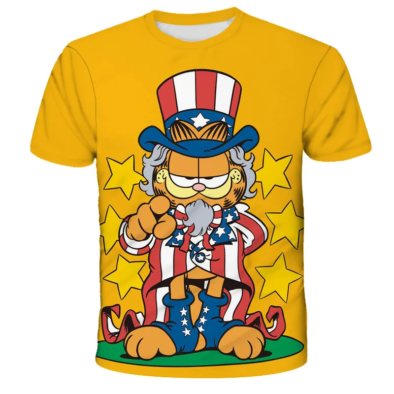 2022 New Garfield- cat 3D Prints T-shirts For Boys And Girls Children's Clothing For Summer Kids Cute