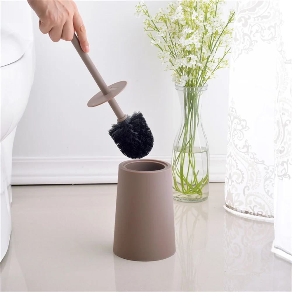 

Plastic Toilet Soft Bristles Brush Waterproof Household Toilet Brush Quick Decontamination Creative Toilet Brush Holder Set New