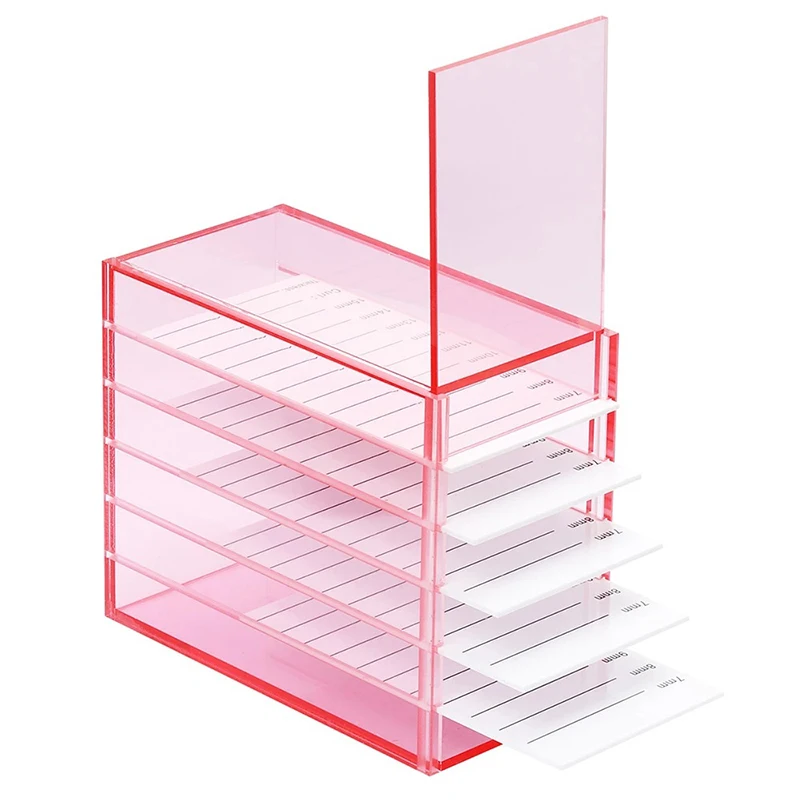 Контейнер для хранения накладных ресниц 5-слойный акриловый поддон цвет