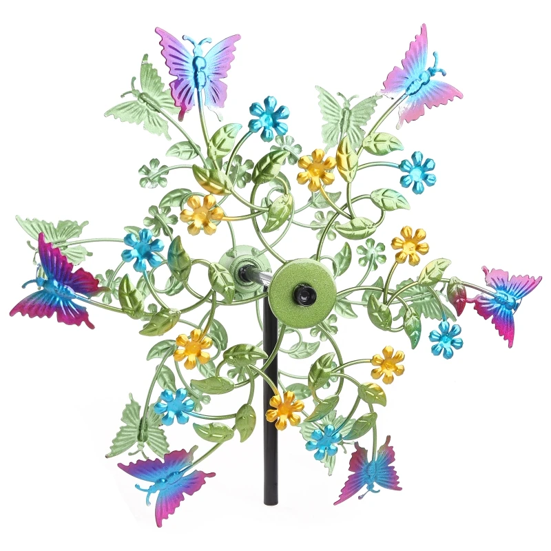 

Wind Spinner Colorful for butterfly garden Iron Stakes Patio Windmill Durable and Not Easy to Fade Multiple Features 29EF