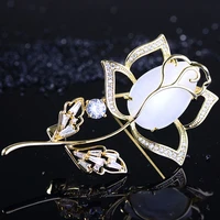 the new korean version of the opal pin tulip brooch corsage elegant and elegant clothes accessories