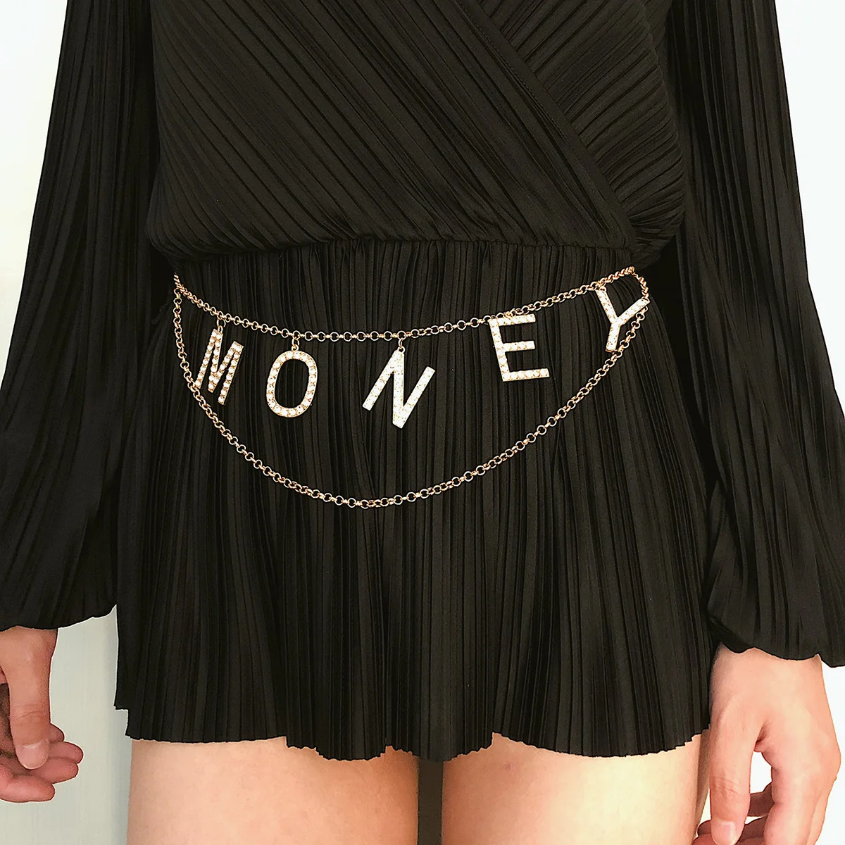 

for Women Body Simple and Versatile Accessories Tassel Waist Chain Women's Diamond Mooney Letter Pendant Body Chain Sexy