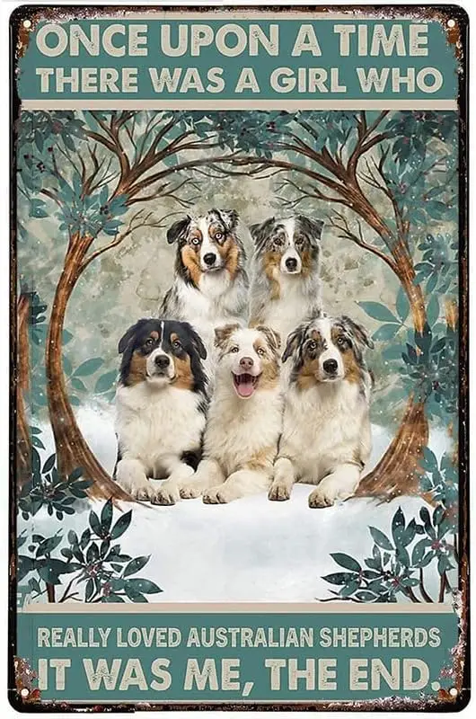 Lcpct Once Upon Tme There ws Grl Who Relly Love ustrln Shepherd Dog Snow Metl tn Sgns 128N