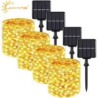 solar string lights waterproof outdoor fairy string copper wire lights led party wedding christmas decorations for home garden