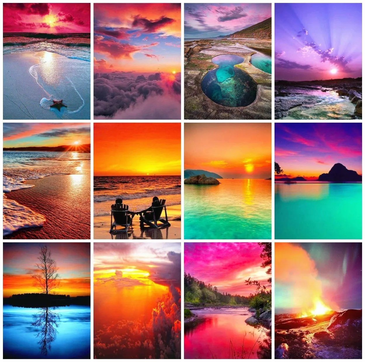 

5D DIY Diamond Painting Ocean Landscape Cross Stitch Sunset Embroidery Set Hand Inlaid Gifts Home Room Wall Art Decoration