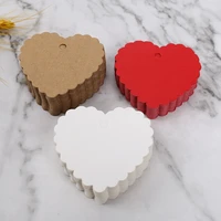 100pcslot plain geometric heart hanging tags for handmade items wholesale goods for business white red heart kraft paper labels