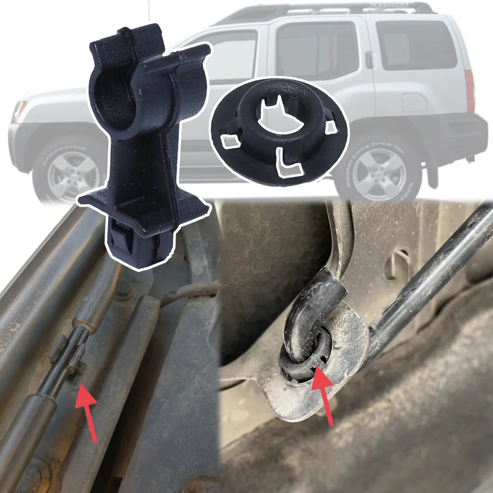 

For Nissan Xterra N50 2013 2012 2011 - 2005 Car Retainer Clip Bonnet Hood Support Prod Rod Clamp Holder Fastener Accessories