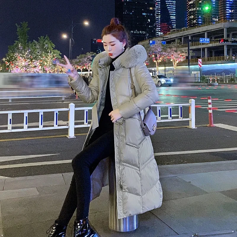 Down Cotton Jacket Women 2022 Winter New Fashion Loose Casual Bread Padded Coat Female Large Size Long Fur Collar Thick Parkas
