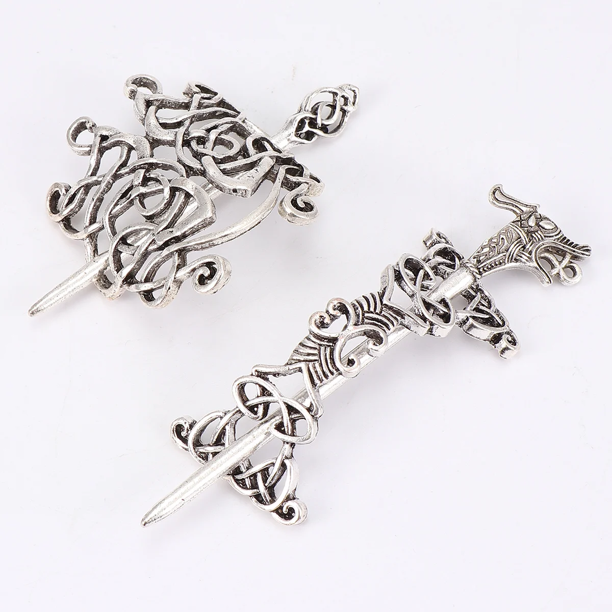 

Hair Accessories Celtic Vintage Women Clip Vikingknot Clips Hairpins Alloy Retrobun Renaissance Sticks Silver Hairpin Chinese