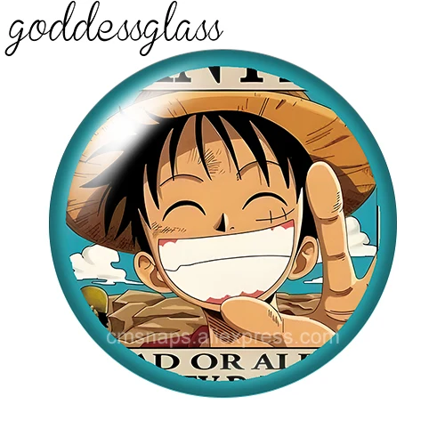 Набор из 10 круглых стеклянных кабошонов One Piece (Луффи, Зоро, Нами, Тони Тони Чоппер) 121820 мм с плоским основанием для изготовления брелоков (art.: 3920dbb174d1b) - 3920dbb174d1b