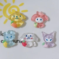 2pcs sanrio anime diy accessories kawaii hello kitty cute kuromi my melody girly heart cartoon hairpin patch toys for girls