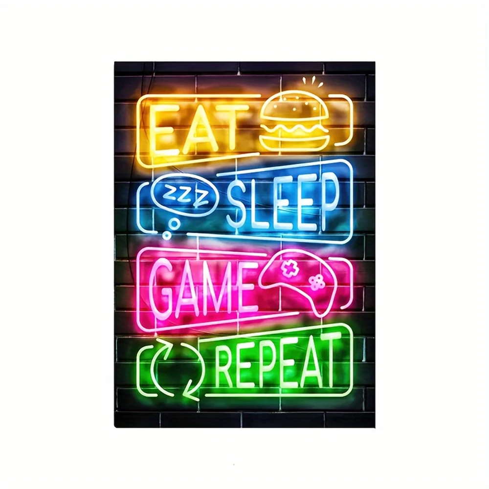 1 шт. неоновая цветная вывеска с принтом игровой контроллер деревянная украшение