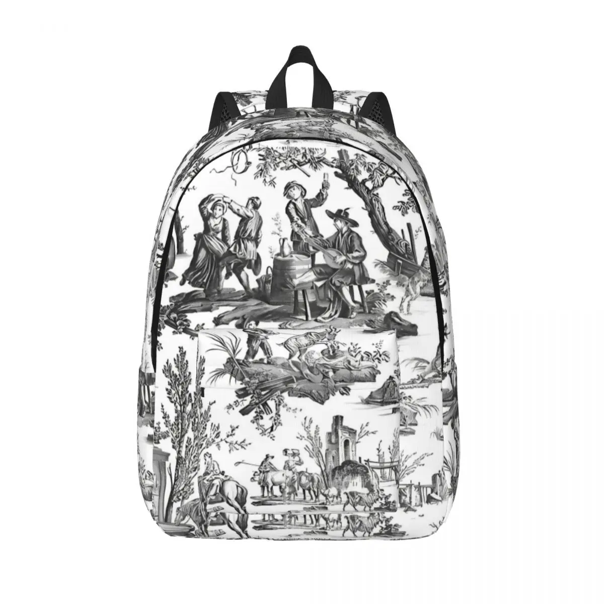 Черно-белый рюкзак для мужчин и женщин повседневная прочная сумка на плечо