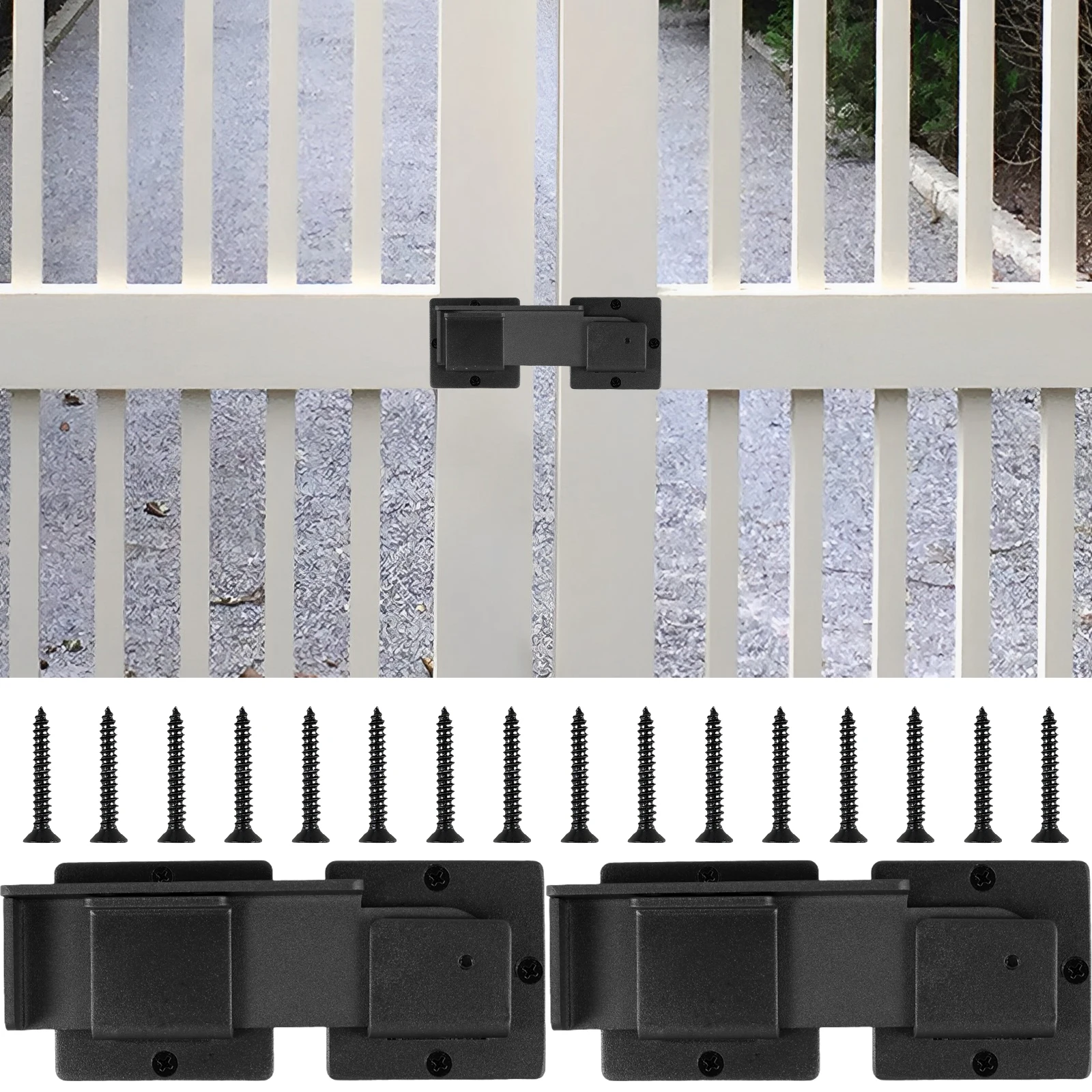 

New 1/2Pcs Flip Gate Latch Lock 7.5inch Carbon Steel Door Latch Lock with Padlock Hole Heavy Duty Barn Fence Door Lock Safety