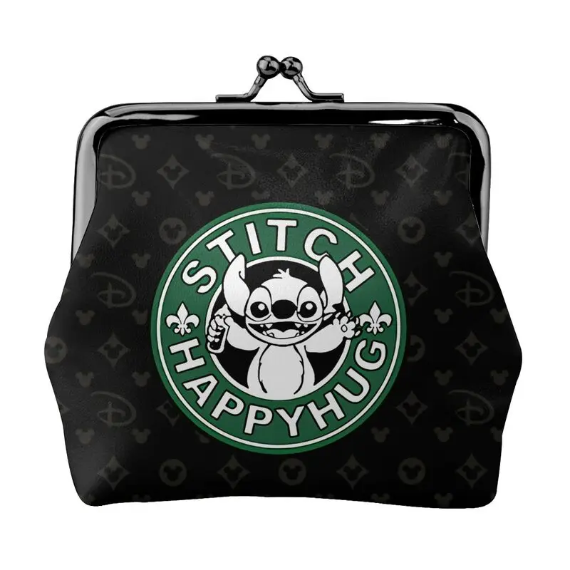 

Disney Brand Bag New Woman Cartoon Print Leather Kiss Lock Coin Purse Design Short Wallet High Quality Girl Clutch Card Holder