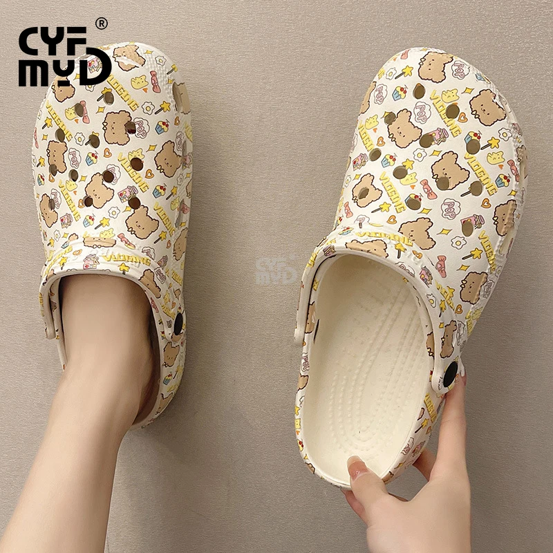 Women's Slippers for Home Animal Print Cute Summer Shoes Non-slip Cartoon Designer Slides Comfortable Soft Girls Slipper Outdoor