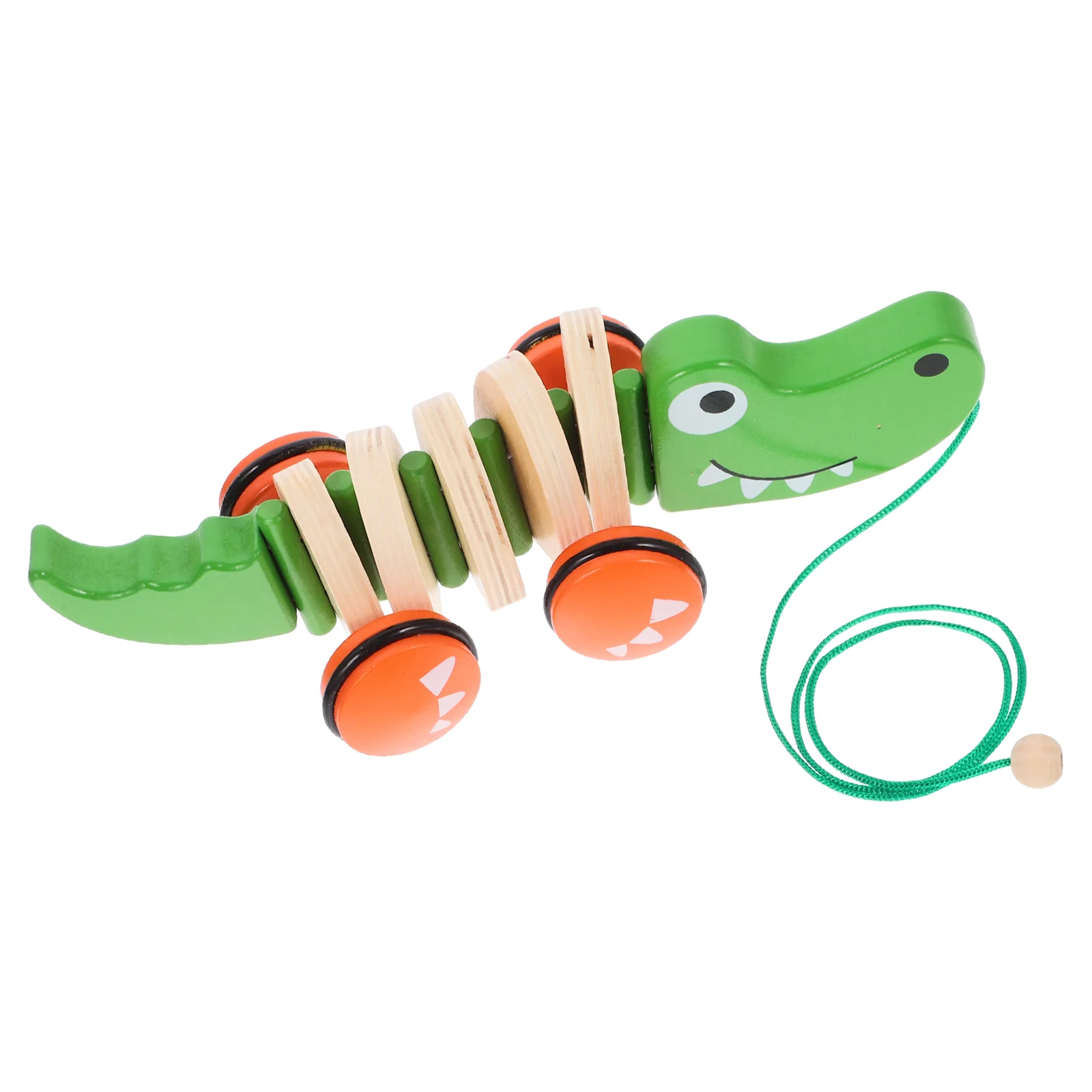 Деревянная игрушечная машинка тянущая тележка детская креативная коляска для