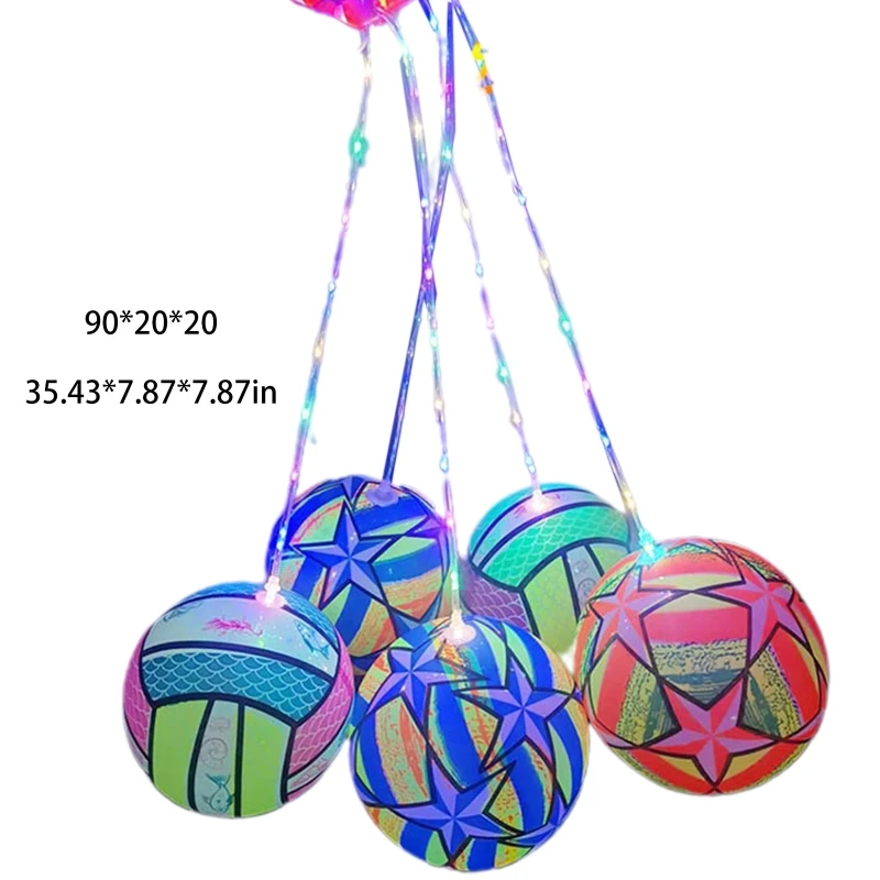 

Large Luminous Throwing Ball Fitness LED Ball Children’s Inflatable Toy Bouncy Ball Flash Portable Wave Ball for Toddler