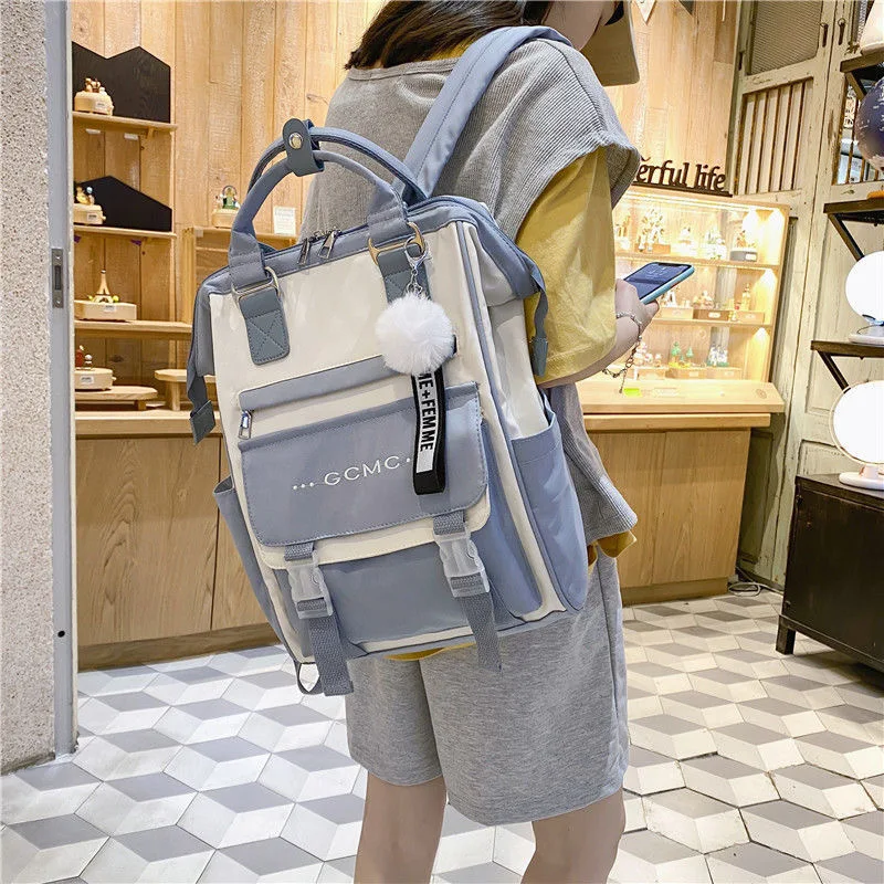 

2022 Waterproof Nylon School Backpacks Women Back Pack Teenage Girls Laptop Travel Backpacks Student Book Bags Lady Rucksack