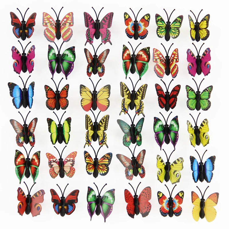 

200 шт., декоративные 3d-бабочки из ПВХ