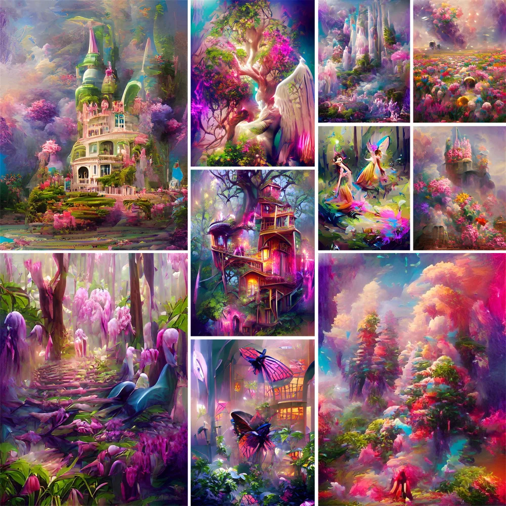 

Landscape Wonderland DIY Painting By Numbers Package Oil Paints 40*50 Painting On Canvas Decorative Paintings Crafts For Adults