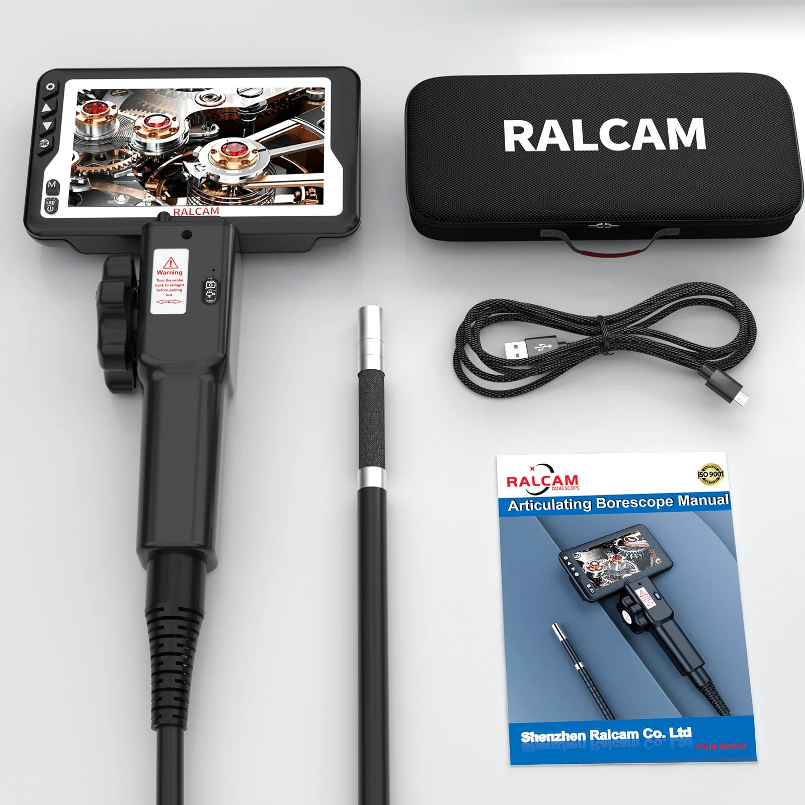 Бороскоп Ralcam 5 м 1 трубка 1080P 2-сторонний шарнирный гибкий промышленный эндоскоп