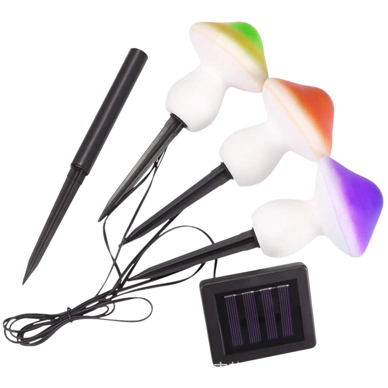 

Solar Garden Lights Outdoor 3Pcs Mushroom LED Stake Lights Realistic Outdoor Garden Decoration Toadstool Solar Night Lamp For