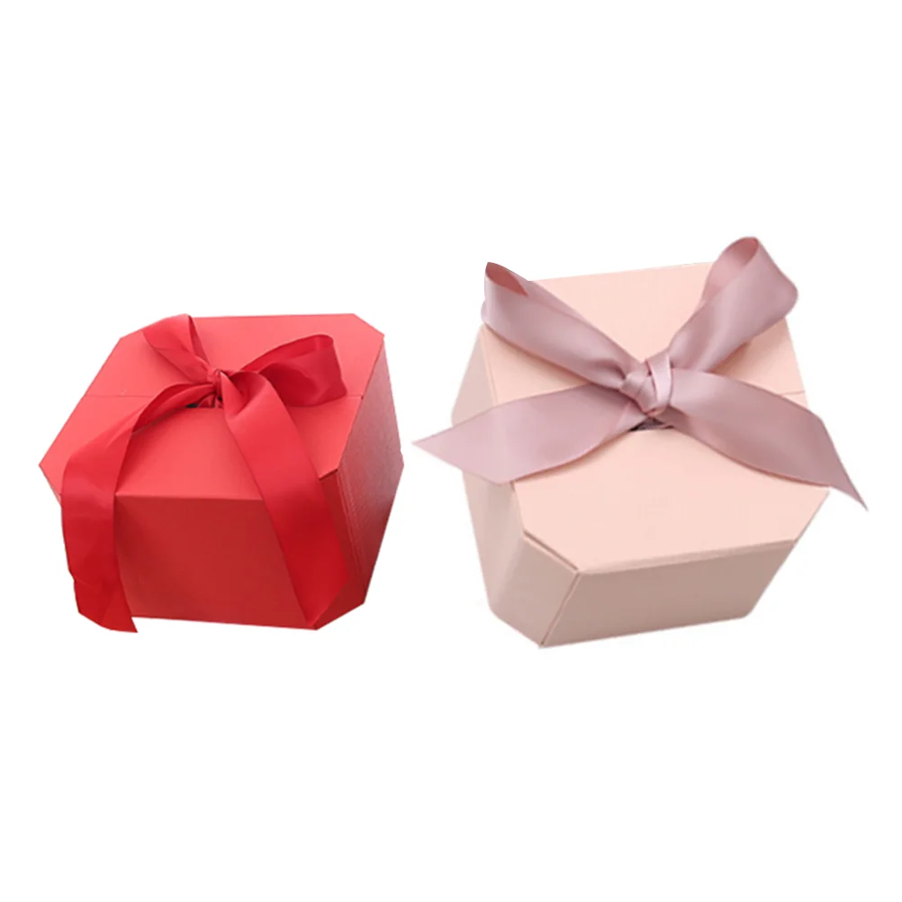 

2pcs Exquisite Paper Gift Storage Cases Perfume Packing Containers (Red,)