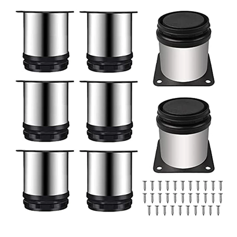 

8Pcs Furniture Legs Stainless Steel Cabinet Leg Round Adjustable Leg Table Leg Furniture Feet Leg For Desk Sofa Promotion
