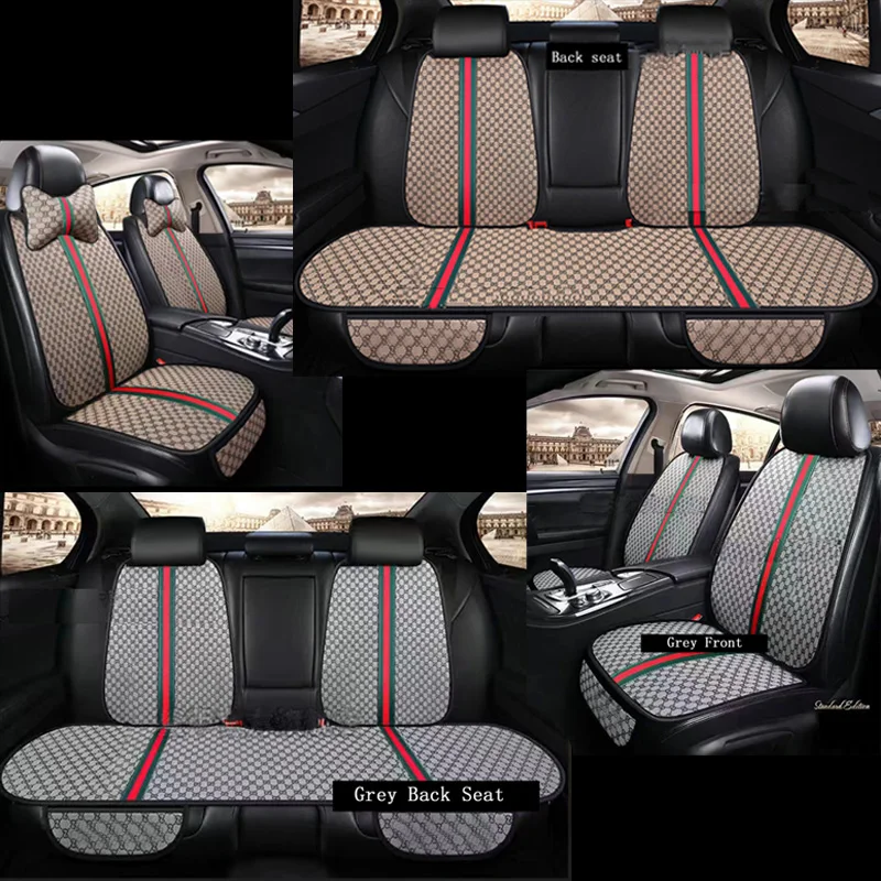 

Модный чехол на автомобильное сиденье, переднее/заднее, льняное фотопокрытие, черный/красный/бежевый/серый/кофейный/коричневый для VW Magton E5 ...