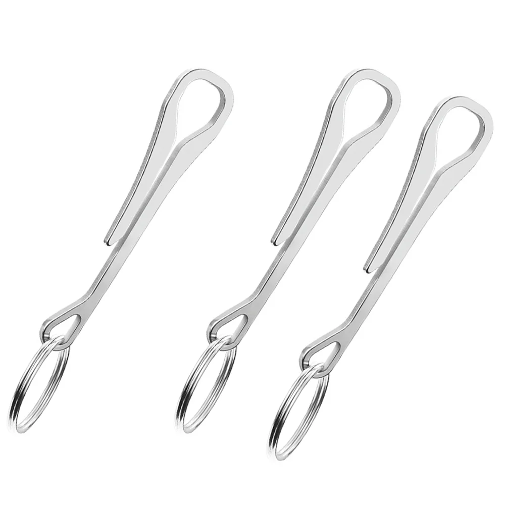 

Keychain Pocket Clip Stainless Steel: Key Ring Holder Belt Clip 3pcs Multi Pocket Suspension Clip for EDC Sports Pants Clothes