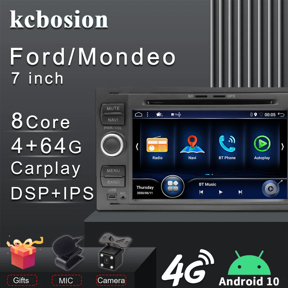 Авторадио Kcbosion 2 Din Android GPS Carplay автомобильное радио мультимедийный плеер для Ford Focus