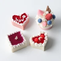 cake scented candle mold dessert silicone mould square round heart chocolate jelly making valentines day birthday gift