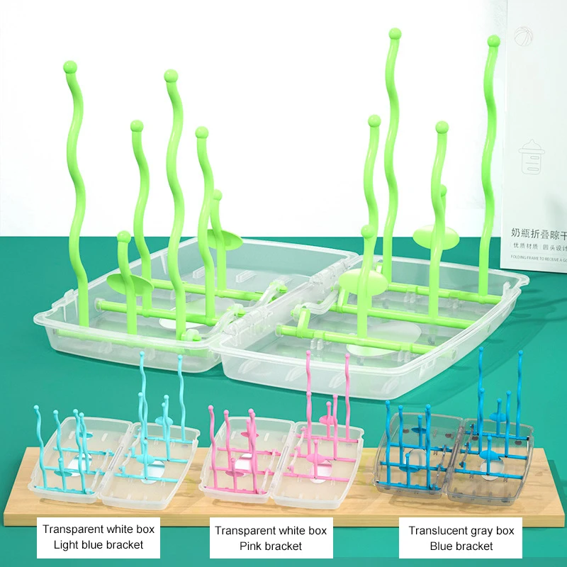 

Safe Dustproof Bottle Rack Baby Bottle Drying Rack Folding Pacifier Water Filter Shelf Drain Racks Three-dimensional Storage