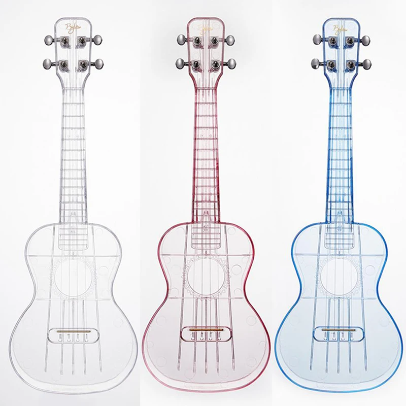 Enlarge Transparent ABS Portable 23 Inches Ukulele 4 Strings Music Development Mini Guitar Ukulele for Beginner Musical Instrument