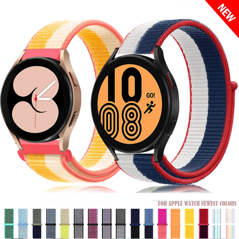 

Ремешок нейлоновый для Samsung Galaxy watch 4/Classic/40/46 мм/Active 2/correa 20 мм/22 мм, браслет для Huawei watch GT 2/2e/pro/3