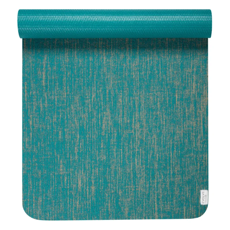 

Evolve by Gaiam Jute Yoga Mat, Teal, 5mm Thick acupressure mat