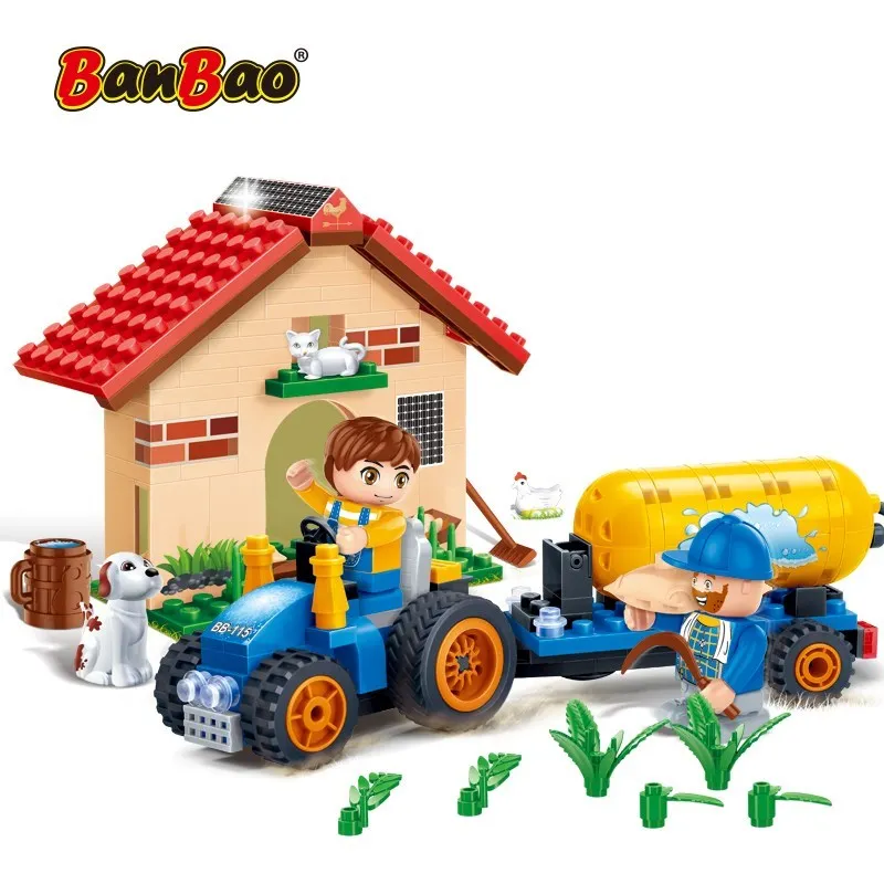 BanBao Ideas городская деревня сельская ферма бугорка трактор строительные блоки