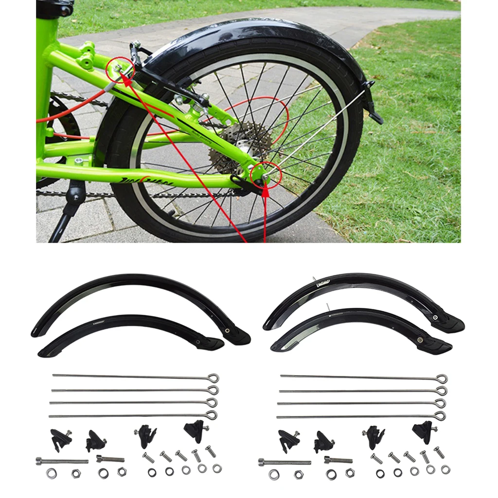 

20'' 14'' Folding Bike Mudguard Set for V Brake System Bicycle