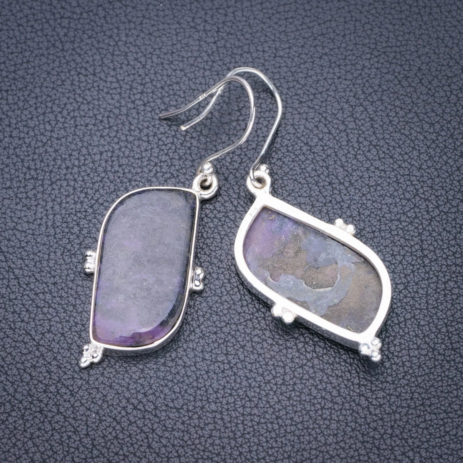 

StarGems Natural Lepidolite Handmade 925 Sterling Silver Earrings 2" E5876